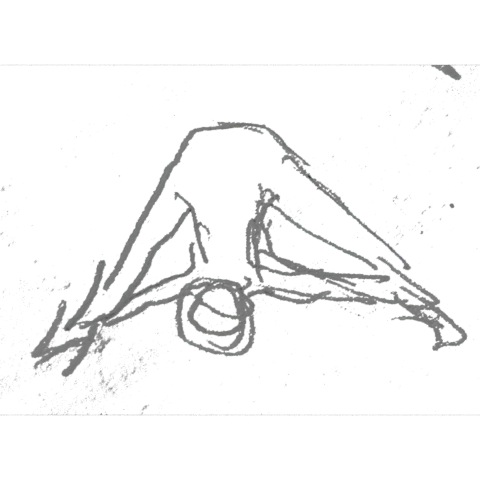 gegrätschte Vorbeuge